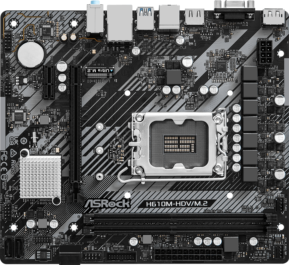 Материнская плата ASRock H610M-HDV/M.2 R2.0 H610M-HDV\/M.2 R2.0